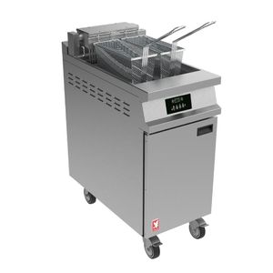 Falcon Dominator Plus E3840FP Single Pan Twin Basket Programmable Electric Filtration Fryer on Castors - JB709 - 1