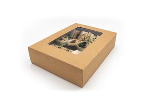 Small Kraft Platter Box & Insert (11902 & 11910) (Full Case of 50 sleeves 50 inserts) - GP543008F - 3