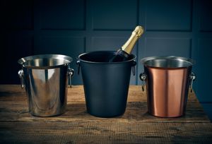 GenWare Metallic Black Wine Bucket - 26203MTBK - 3