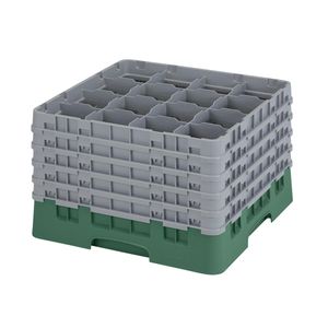 Cambro H279mm Green 16 Compartment Camrack - 1