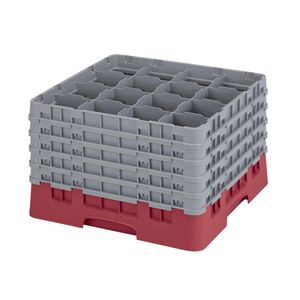 Cambro H279mm Cranberry 16 Compartment Camrack - 1