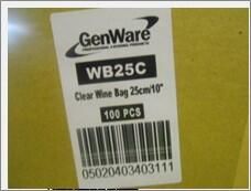 Clear Wine Bag 25cm/ 10 - WB25C - 10