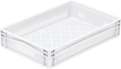 Stackable Perforated Container White 600x400 Height 12cm 21.4 L - 11057-01 - 1