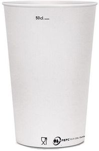 Bag Of 50 White Paper Cups 67 Cl With 50 Cl Pour Line - 702272 - 1