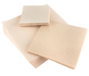 Box Of 1,200 (24 Packets Of 50) 2-ply Plain Brown Kraft Paper Napkins 33x33cm - 713721 - 1