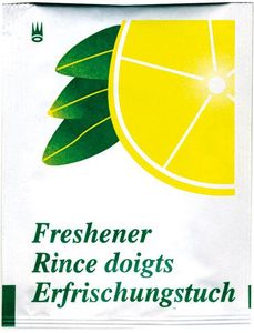 Box Of 1,000 Lemon Scented Finger Wipes, Packet 6x5cm, Unfolded Format 13x14cm - 721001 - 1