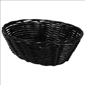 Black Poly Rattan Basket Oval 18Cm 7In - C03001K-A - 1