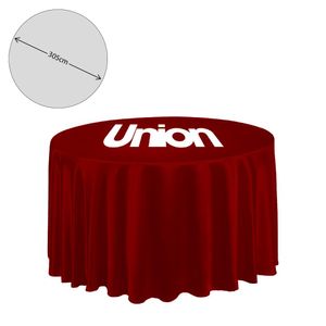 Custom Branded Premium Fabric Tablecloth - Round - 305cm (5ft Table - Full Drop) - C1205 - 1