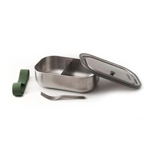 Custom Branded Stainless Steel Lunch Box Large - black+blum - C5885 - 3