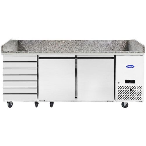 Atosa EPF3480GR Two Door + 7 Drawer Salad Prep Counter Table 250 Litres - EPF3480GR - 4