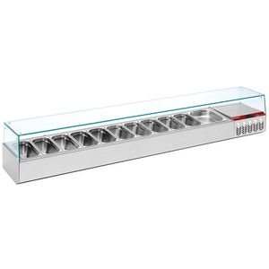 Diamond SY249G/PP9 Stainless Steel Topping Unit with Right Glass, 11 x 1/3 GN - SY249G-PP9 - 1