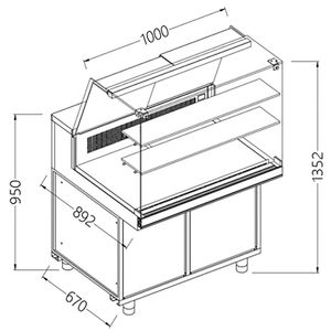 Diamond SA10X Patisserie Display Counter, 1000mm - SA10X - 1