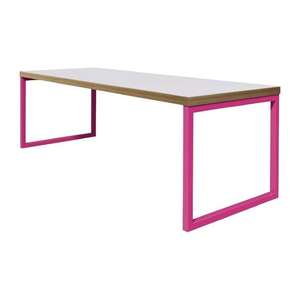 Bolero Dining Table White with Pink Frame 7ft - Case of 1 - DM658 - 1