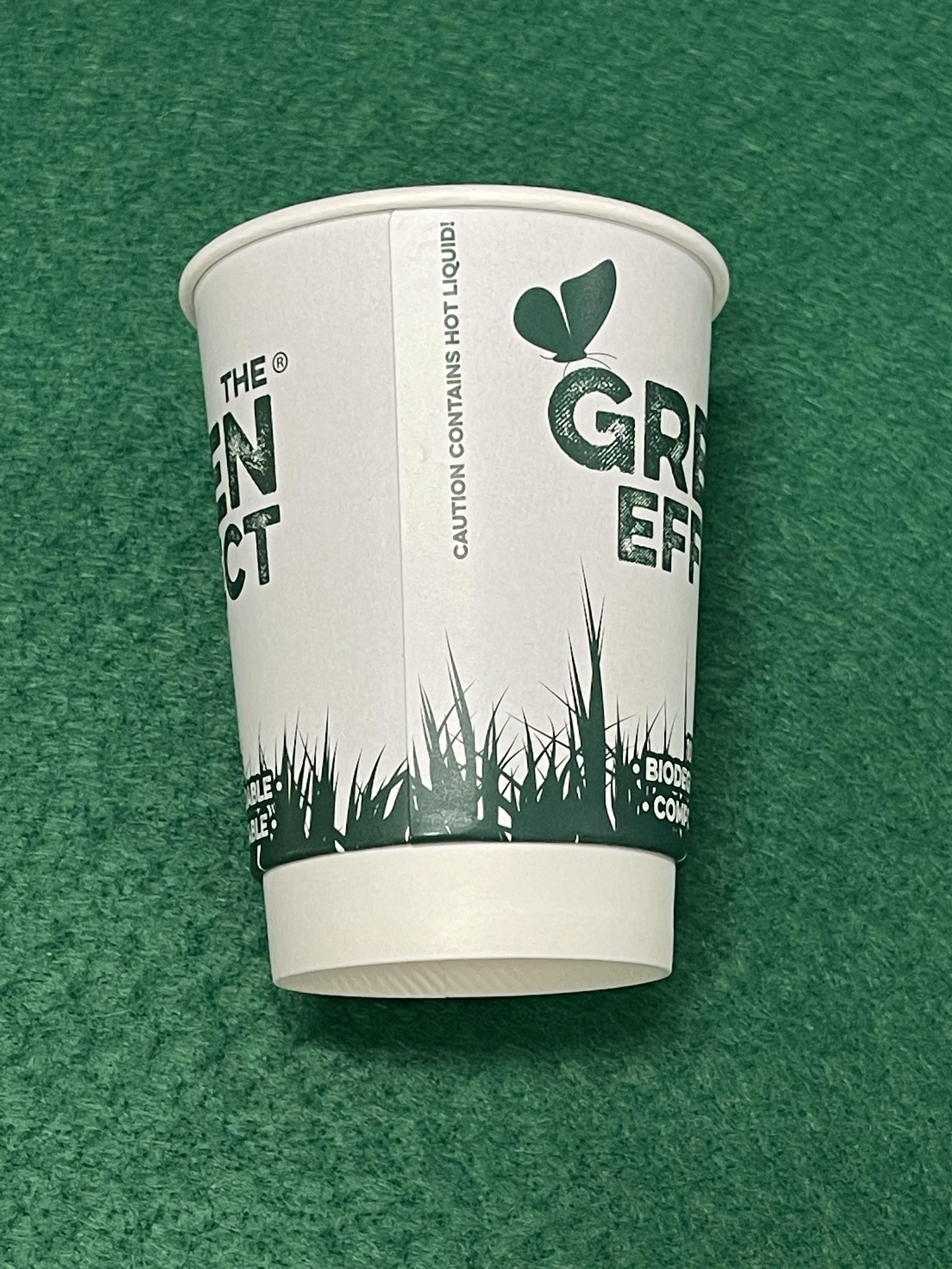 * Green Effect PE & PLA 12oz / 340ml Recyclable and Compostable Hot Cups Double Wall  - Case 500 - GREEN12OZDW - 2