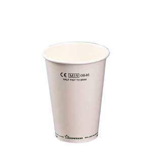 Cupstars CE Marked Paper Half Pint Cup to Brim White - Case 1000 - CS300CE - 1