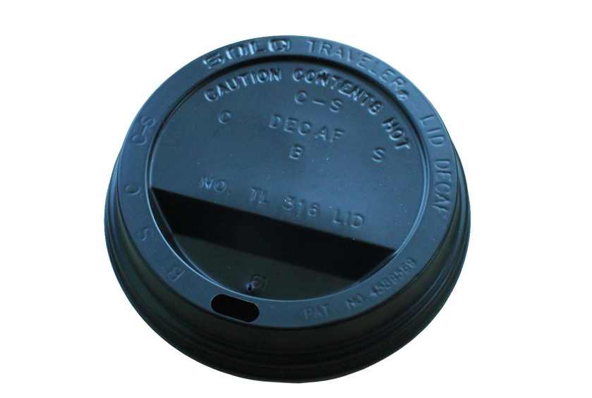 Biopak 8oz Hot Cup Lid - Black (1000 per box) - 120301 - 1
