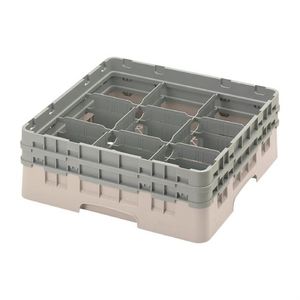 Cambro Camrack Beige 9 Compartments Max Glass Height 133mm - FD060  - 1
