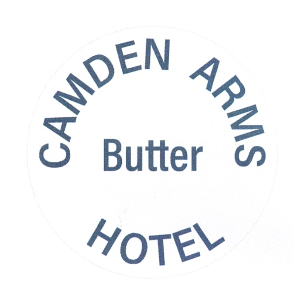 50,000 x 65mm Butter Cover Camden Arms Hotel - 1