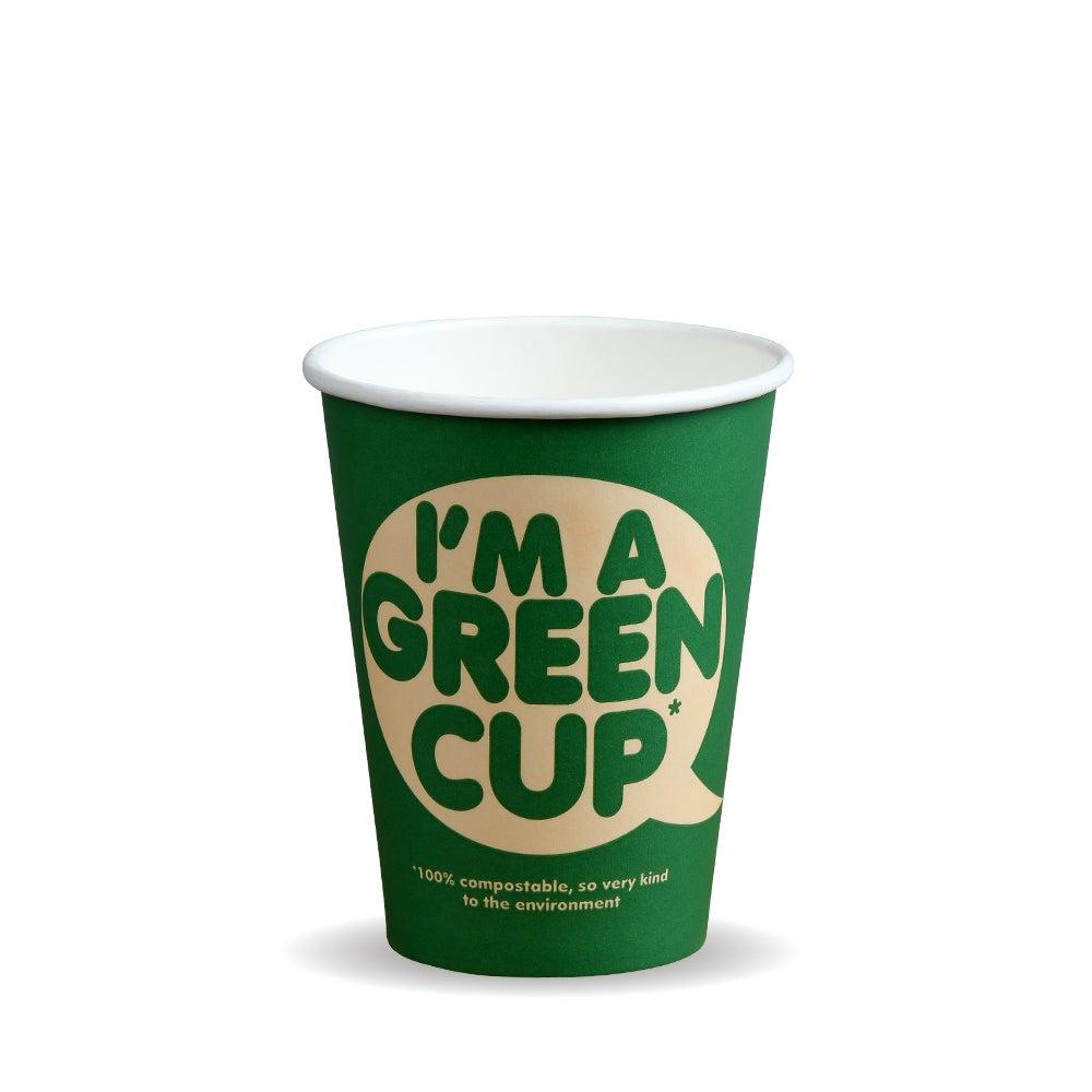 12oz Single Wall "I'm A Green Cup" Hot BioCups (Case of 1,000) - 1161 - 1