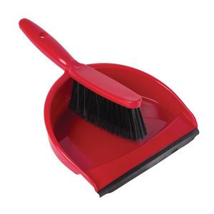 Jantex Soft Dustpan and Brush Set Red - CC931  - 1