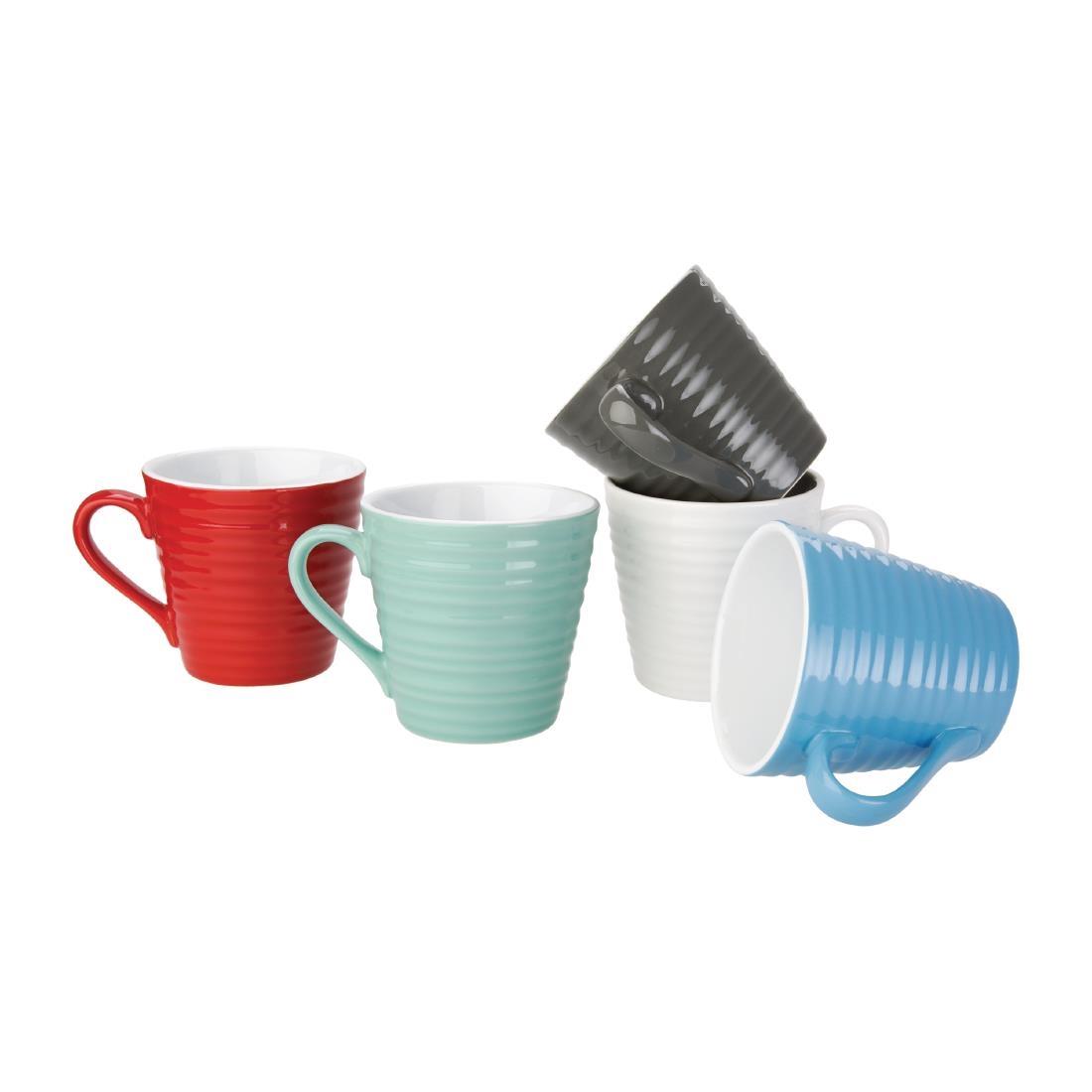 Olympia Café Aroma Mugs Red 340ml (Pack of 6) - DH632  - 5