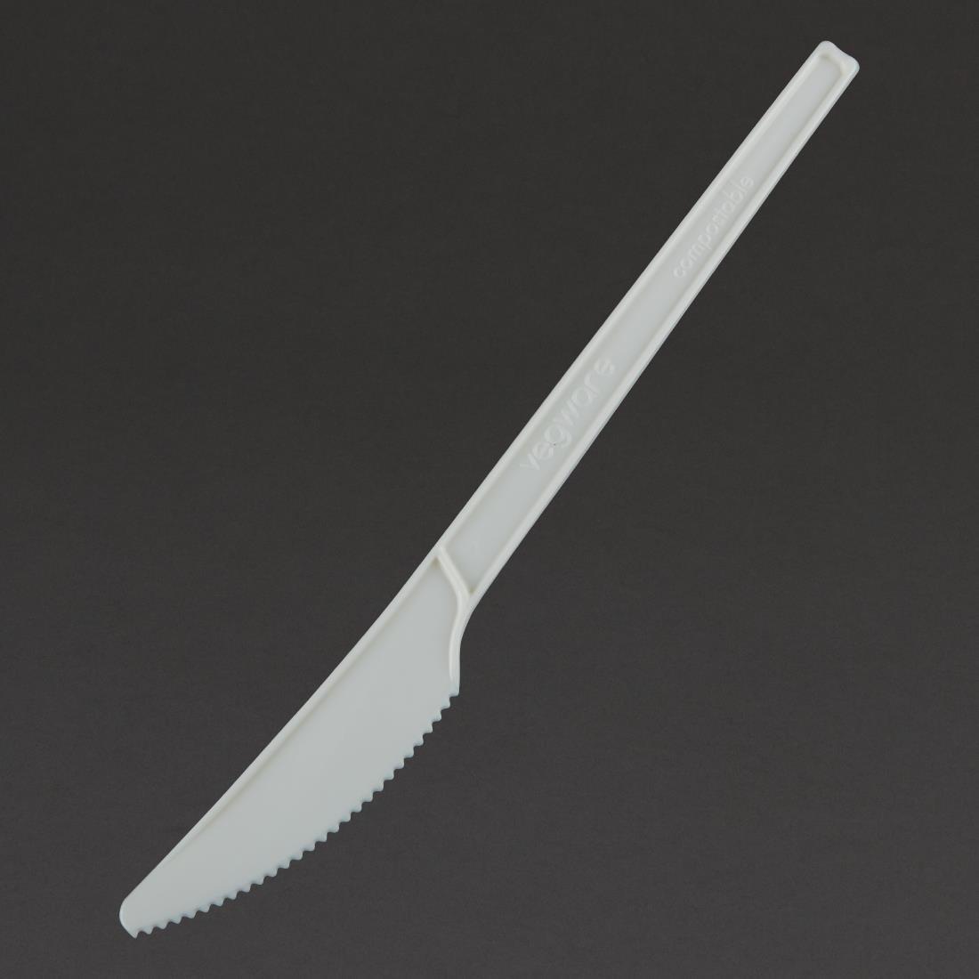 Vegware Lightweight Compostable CPLA Knives White (Pack of 50) - HC606  - 1
