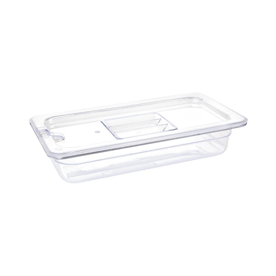 Vogue Polycarbonate 1/3 Gastronorm Container 65mm Clear - U232  - 3