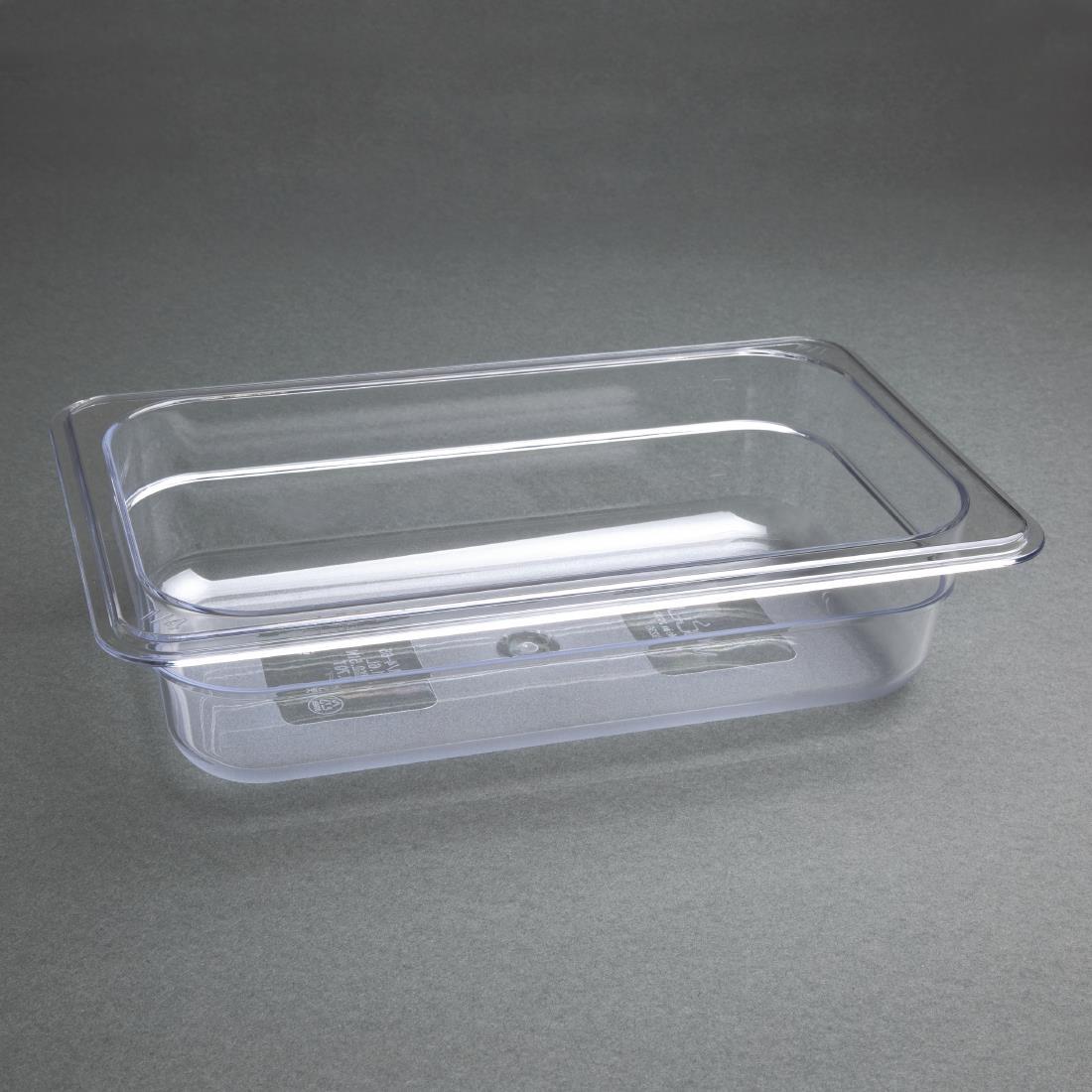 Vogue Polycarbonate 1/4 Gastronorm Container 65mm Clear - U236  - 6