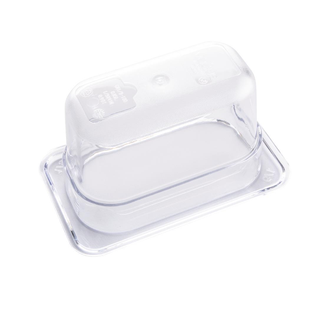 Vogue Polycarbonate 1/9 Gastronorm Container 100mm Clear - U243  - 4