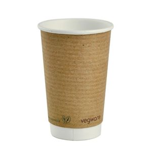 Vegware Compostable Hot Cups 455ml / 16oz (Pack of 400) - GH022  - 1