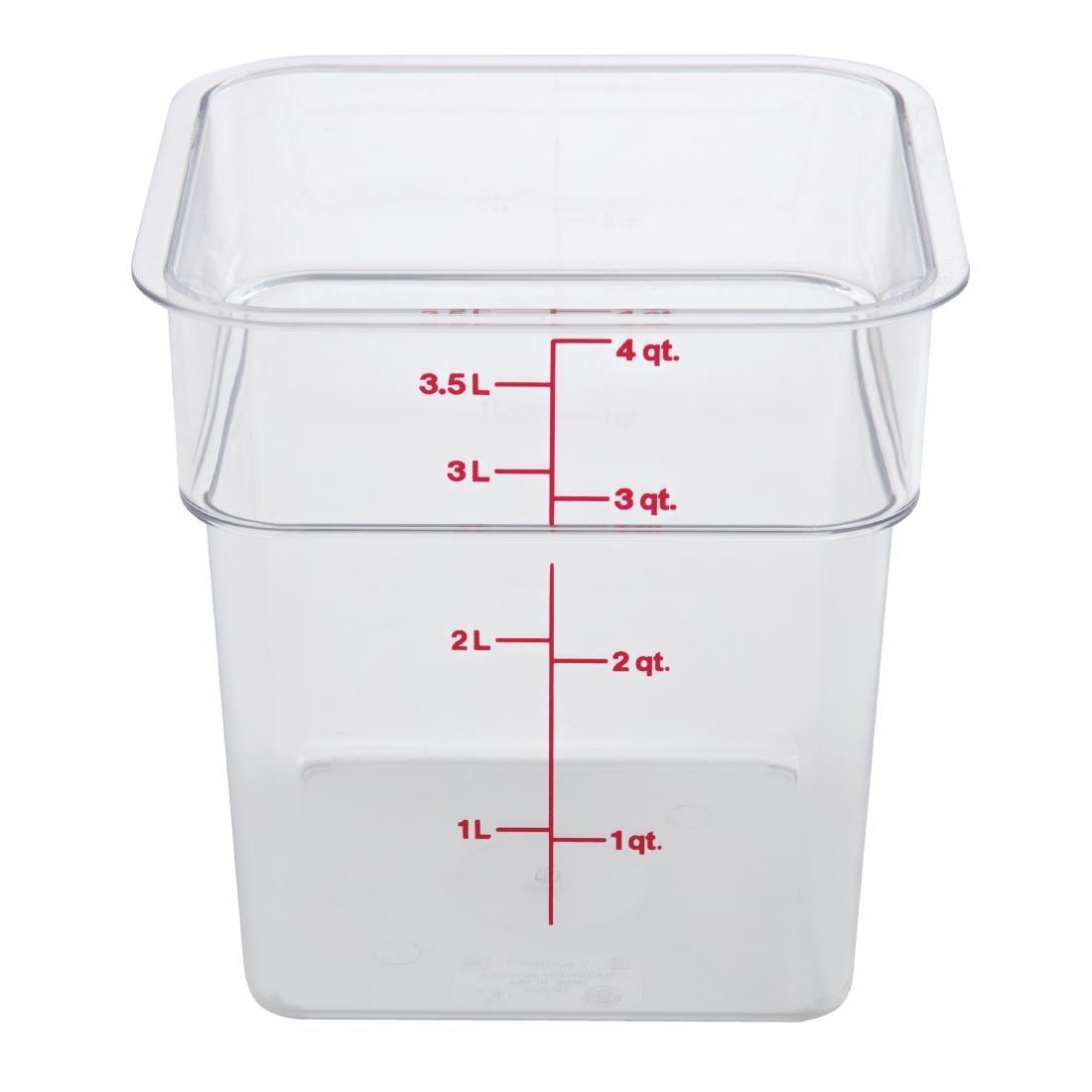 Cambro Square Polycarbonate Food Storage Container 3.8 Ltr - DT196  - 1