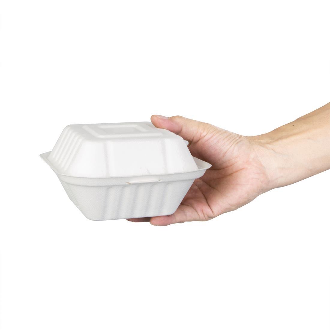 Fiesta Compostable Bagasse Burger Boxes with Side Ridges 152mm (Pack of 500) - DW246  - 4