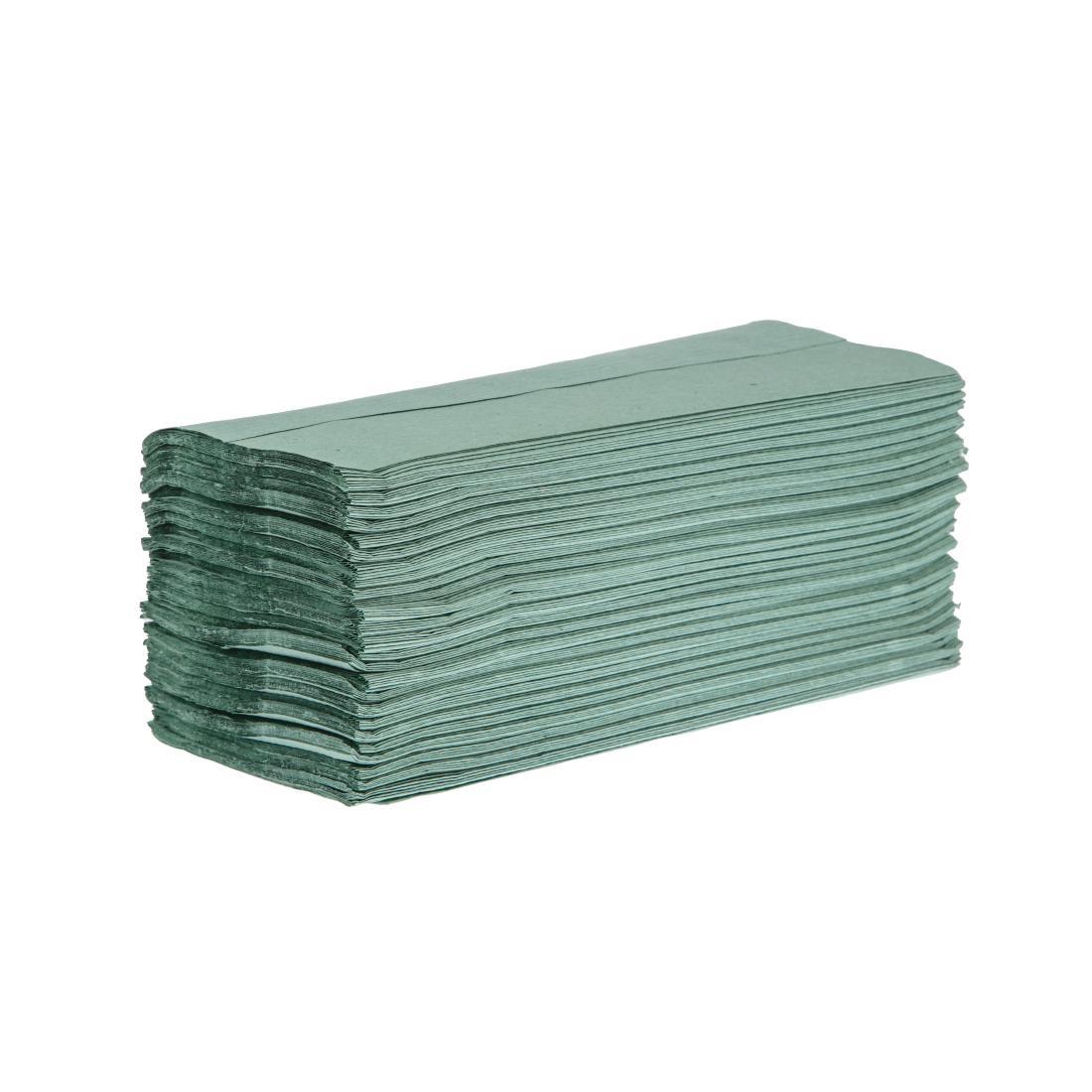 Jantex Z Fold Paper Hand Towels Green 1-Ply 250 Sheets (Pack of 12) - DL923  - 1