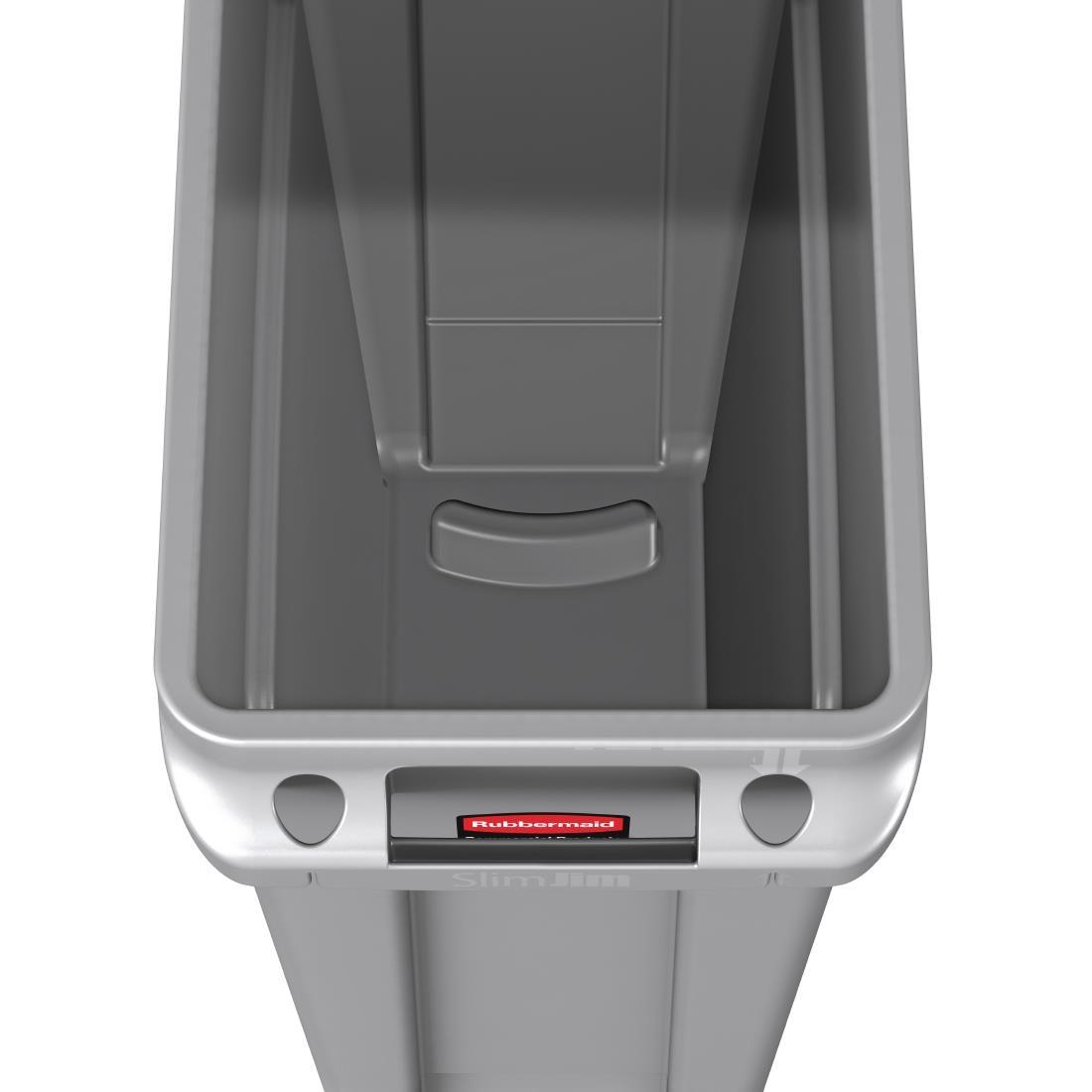Rubbermaid Slim Jim Container With Venting Channels Grey 60Ltr - F603  - 11