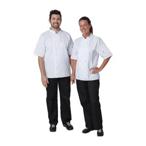 Whites Vegas Unisex Chefs Jacket Short Sleeve White 4XL - A211-4XL  - 3