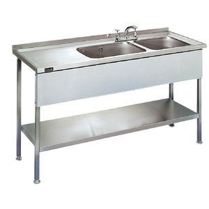 Lincat Stainless Steel Double Sink Unit with Left Hand Drainer - 1