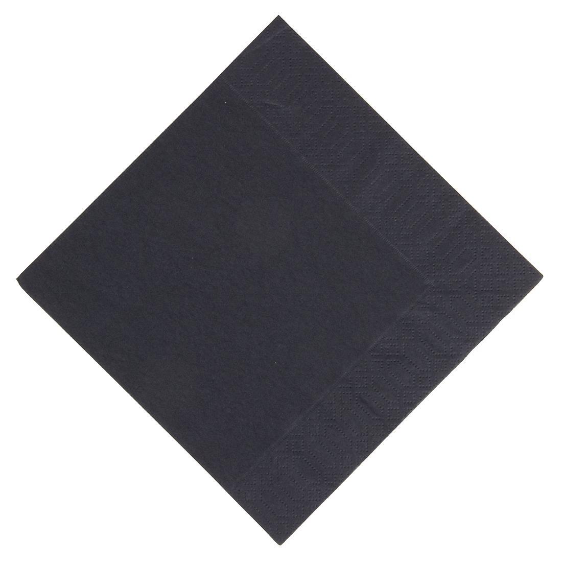 Duni Lunch Napkin Black 33x33cm 3ply 1/4 Fold (Pack of 1000) - GJ107  - 1