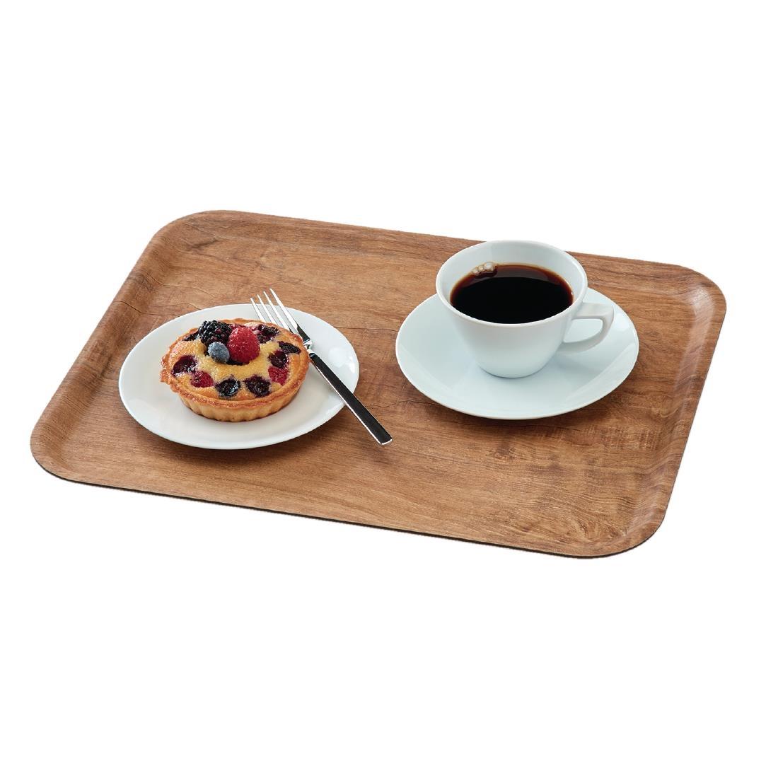 Cambro Madeira Laminate Canteen Tray Brown Olive 430mm - DR584  - 2
