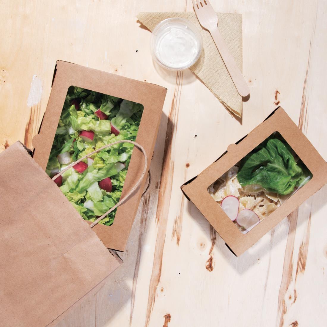 Fiesta Compostable Salad Boxes with PLA Windows 700ml (Pack of 200) - FB676  - 5