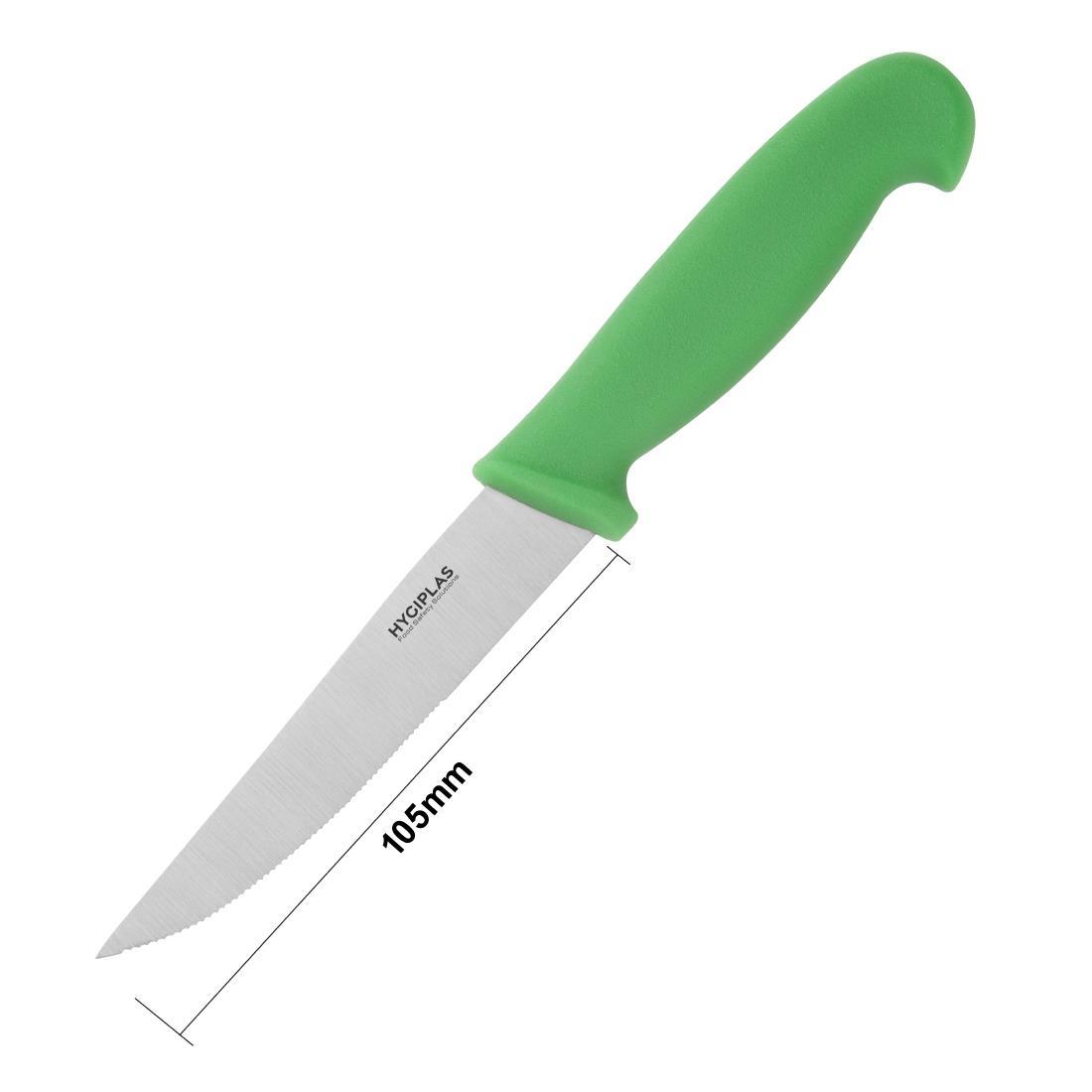 Hygiplas Serrated Vegetable Knife Green 10cm - C862  - 5