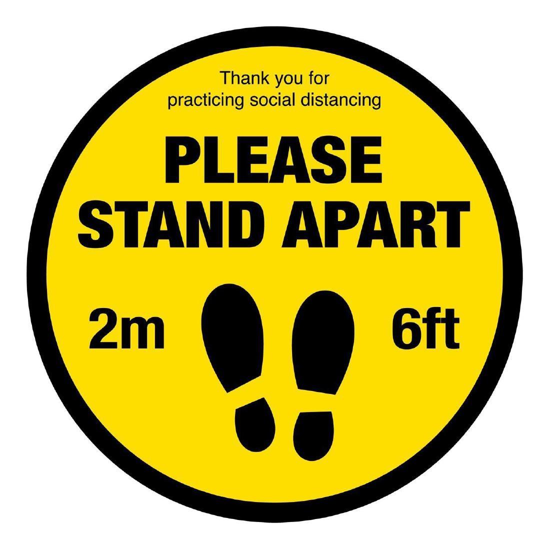 Please Stand Apart Social Distancing Floor Graphic 400mm - FN363  - 1