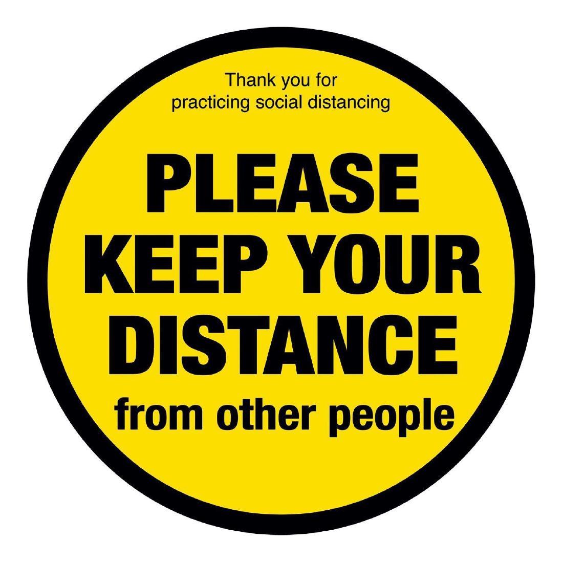 Please Keep Your Distance Social Distancing Floor Graphic 400mm - FN365  - 1