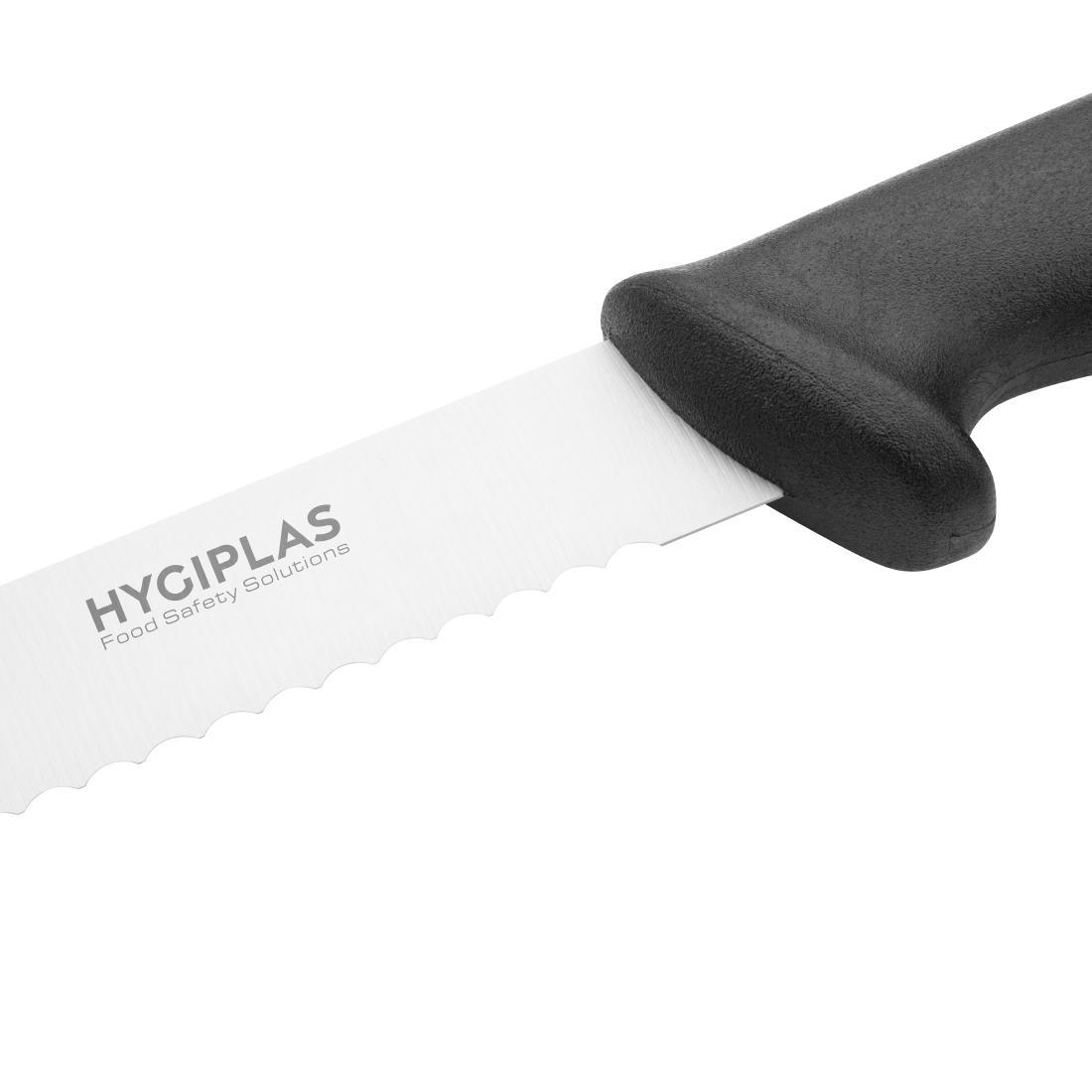Hygiplas Serrated Pastry Knife Black 25.5cm - CF895  - 3