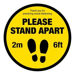 Please Stand Apart Social Distancing Floor Graphic 200mm - FN362  - 1