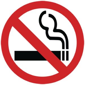 No Smoking Symbol Window Sign - Y937  - 1