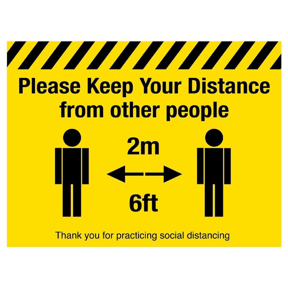 Please Keep Your Distance Social Distancing Floor Graphic 400mm - FN358  - 1
