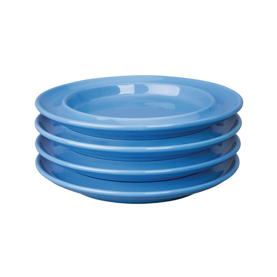 Olympia Heritage Raised Rim Plates Blue 203mm (Pack of 4) - DW140  - 4