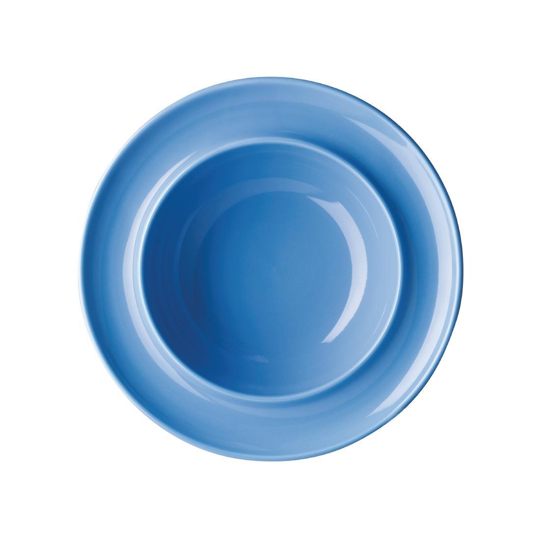 Olympia Heritage Raised Rim Bowl Blue 205mm (Pack of 4) - DW142  - 1