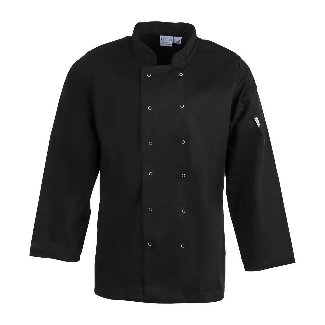 Whites Vegas Unisex Chefs Jacket Long Sleeve Black 5XL - A438-5XL  - 1