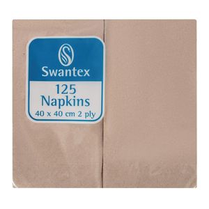 Swantex Recycled Dinner Napkin Kraft 40x40cm 2ply 1/8 Fold (Pack of 2000) - DB484  - 1